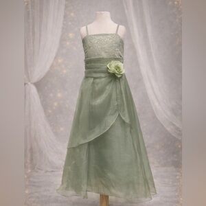 Sage green flower girl dress